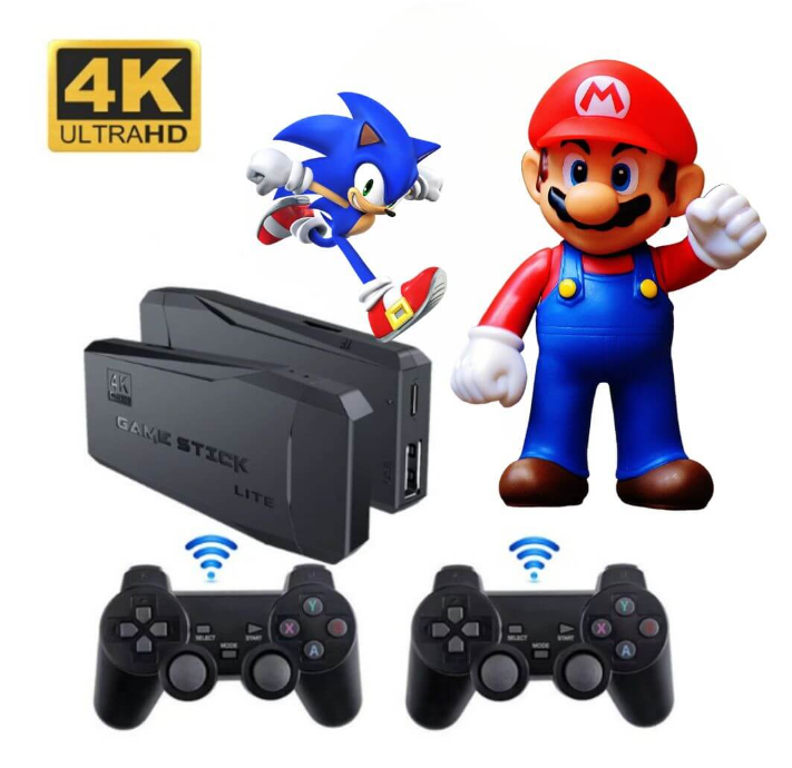 Game Stick Retrô 4K™ Jogos Clássicos Resolução 4K Ultra HD
